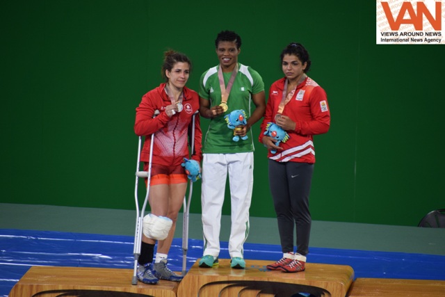 Sakshi Malik won the Bronze medal in 62 kg wrestli